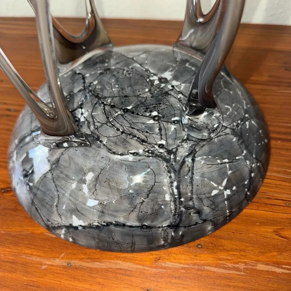 Vintage Josefina Krosno Jellyfish Octopus Modern Art Glass Sculptural Bowl Stand
